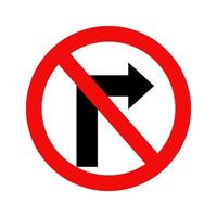 Doen niet beurt Rechtsaf verkeer weg teken isoleren Aan wit achtergrond. vector