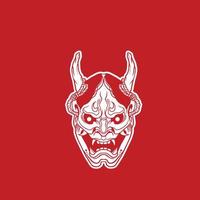 japanse demon oni masker logo ontwerp vectorillustratie vector