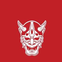 japanse demon oni masker logo ontwerp vectorillustratie vector