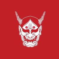 japanse demon oni masker logo ontwerp vectorillustratie vector