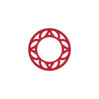 decoratief inspirerend icoon in rood tonen, aanstekelijk minimalistische hoekig en ronde logo vector