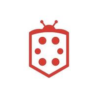 lieveheersbeestje technologie logo, rood icoon lieveheersbeestje vector