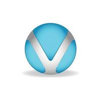 vlogo blauw 3 merk, symbool, ontwerp, grafisch, minimalistisch.logo vector