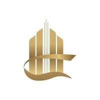 gebouw logo bouw logo goud kleur bouw symbool ontwerp, grafisch, minimalistisch.logo vector