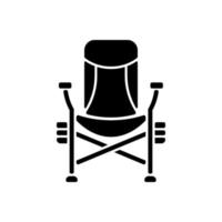 ligstoel stoel zwart glyph pictogram vector