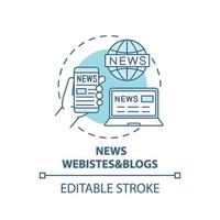 nieuwswebsites en blogs concept pictogram vector