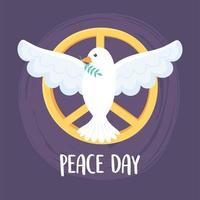 internationale vredesdag met duif en vredessymbool vector