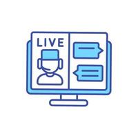 live online chat met arts rgb-kleurpictogram vector