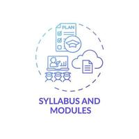 syllabus en modules concept pictogram vector