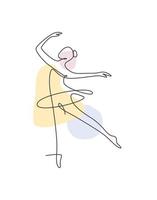 een enkele lijntekening sexy vrouw ballerina vectorillustratie. minimalistische mooie balletdanser Toon dans bewegingsconcept. muur decor poster mode print. modern ononderbroken lijntekening grafisch ontwerp vector