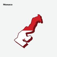 Monaco natie vlag kaart infographic vector