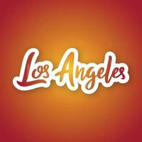 los angeles - handgeschreven naam van de ons stad. sticker met belettering in papier besnoeiing stijl. vector