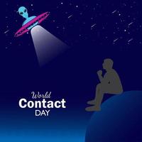 wereld contact dag. donker abstract achtergrond. geschikt voor groet kaart, poster en spandoek. vector illustratie.