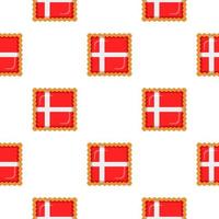 patroon koekje met vlag land Denemarken in smakelijk biscuit vector