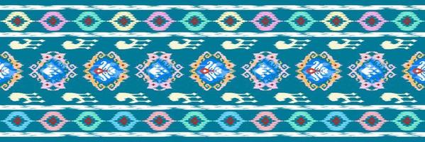 ikat etnisch naadloos patroon decoratie ontwerp. aztec kleding stof tapijt boho mandala's textiel behang. tribal inheems motief ornamenten Afrikaanse Amerikaans volk traditioneel borduurwerk vector achtergrond