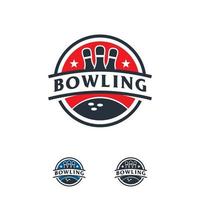 professioneel bowlingteam logo sport badge vector sjabloon