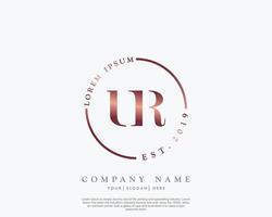 eerste brief ur vrouwelijk logo schoonheid monogram en elegant logo ontwerp, handschrift logo van eerste handtekening, bruiloft, mode, bloemen en botanisch met creatief sjabloon vector