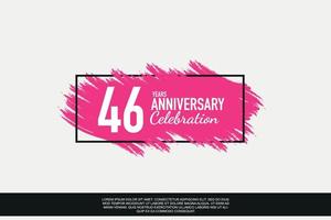 46 jaar verjaardag viering vector roze ontwerp in zwart kader Aan wit achtergrond abstract illustratie logo