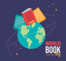 wereld boek dag - planeet aarde illustratie vector