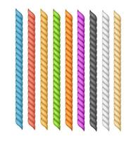 realistisch gedetailleerd 3d verschillend kleur touw set. vector