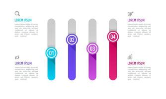 infographic 4 opties controle bedrijf strategie evenwicht. vector illustratie.