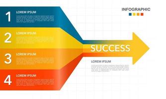 infographic bedrijf presentatie 4 opties naar succes. infographic pijlen. vector illustratie.