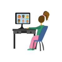 videoconferentie of afgelegen ontmoeting, studie en werk online concept vector