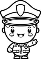 schattig tekenfilm vrolijk Politie officier SVG vector grafisch