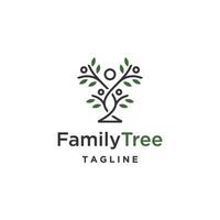 familie boom logo ontwerp sjabloon vlak vector