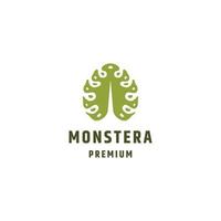 monstera blad logo ontwerp sjabloon vlak vector