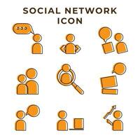 sociaal netwerk icoon. verzameling van netwerk icoon. modieus icoon stijl vector