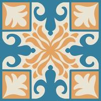 Marokkaans mozaïek- tegel met kleurrijk lapwerk. wijnoogst Portugal azulejo, Mexicaans talavera, Italiaans majolica ornament, arabesk motief of Spaans keramisch mozaïek- vector