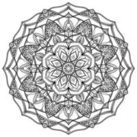 hand- getrokken circulaire bloemen mandala patroon voor henna, mehndi, tatoeëren, decoratie. decoratief ornament in etnisch oosters stijl. schets tekening hand- trek vector anti stress