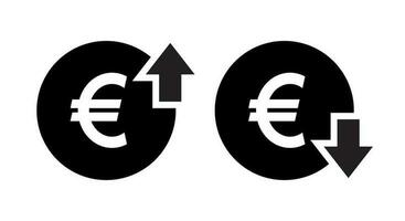 euro prijs omhoog naar beneden icoon vector. stijgen en vallen valuta concept vector