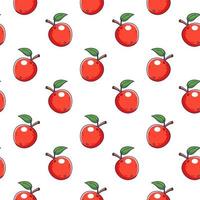 schattig rood appel naadloos patroon in tekening stijl.. vector hand- getrokken tekenfilm appel illustratie. hand- getrokken schetsen van appel. patroon voor kinderen kleren.