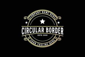 cirkel wijnoogst grens kader wijnoogst Koninklijk kroon insigne embleem postzegel etiket logo ontwerp vector
