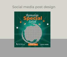 Ramadan voedsel sociaal media post vector