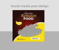 Ramadan voedsel sociaal media post vector