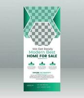 onroerend goed roll-up banner vector