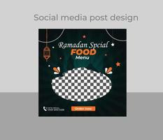 Ramadan voedsel sociaal media post vector