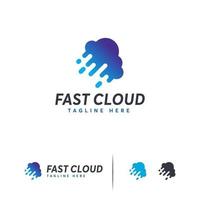 snelle cloud logo ontwerpen sjabloon, pixel cloud logo sjabloon vector