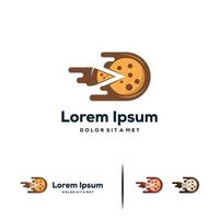 snelle pizza logo ontwerpen, levering fastfood creatief modern teken symboolpictogram vector
