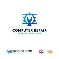 computer service logo ontwerpen concept vector