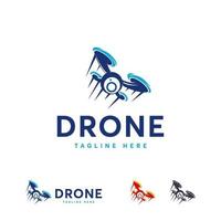 snel vliegende drone logo ontwerpen concept vector, camera logo sjabloon vector