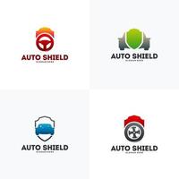 set van automotive schild logo ontwerpen concept vector, auto beschermen logo sjabloon vector