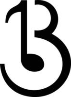 b3 logo icoon vector