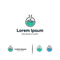 pulse laboratorium logo ontwerpen, gezondheidswetenschap logo sjabloon vector