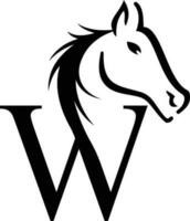 w paard icoon en logo vector