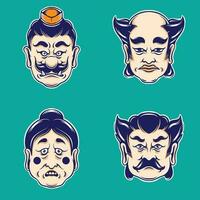 Japans masker karakter vector reeks