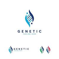 genetische logo ontwerpen concept vector, dna logo ontwerpen concept vector